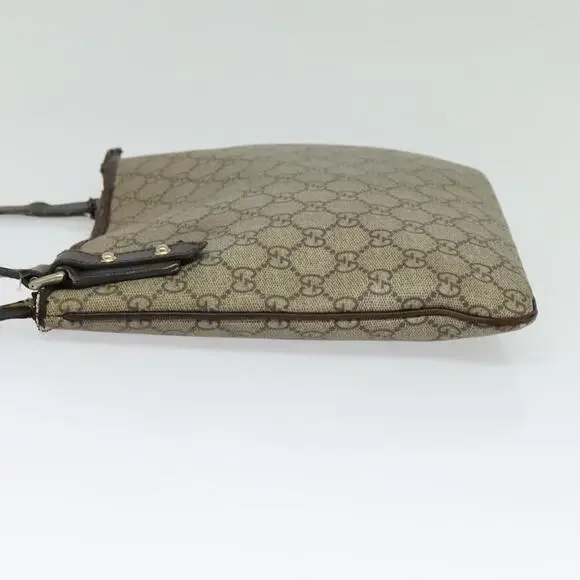 GUCCI GG Supreme Shoulder Bag Pvc Outlet Beige Silver - Picture 4 of 12